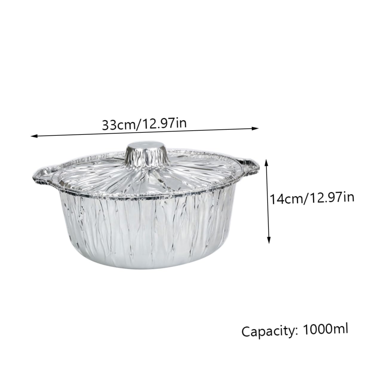 PRETYZOOM Outdoor Foil Pot Portable Cooking Pan for Camping Hiking and Outdoor Cooking Heavy Duty Design for Open Flame Heating and Food Storage