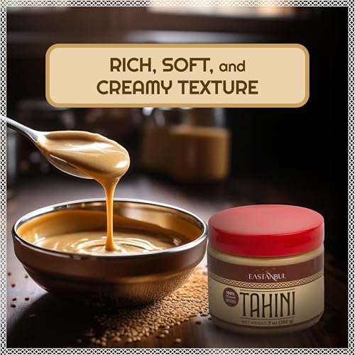 image for Eastanbul Tahini, 7oz, Tahini for Dubai Chocolate, Tahin Paste for Hum