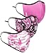 FOCO Standard Reusable Washable Breathable Cloth Fashion Face Cover Mask, Pink Patterns Sport 3-Pack, Adult