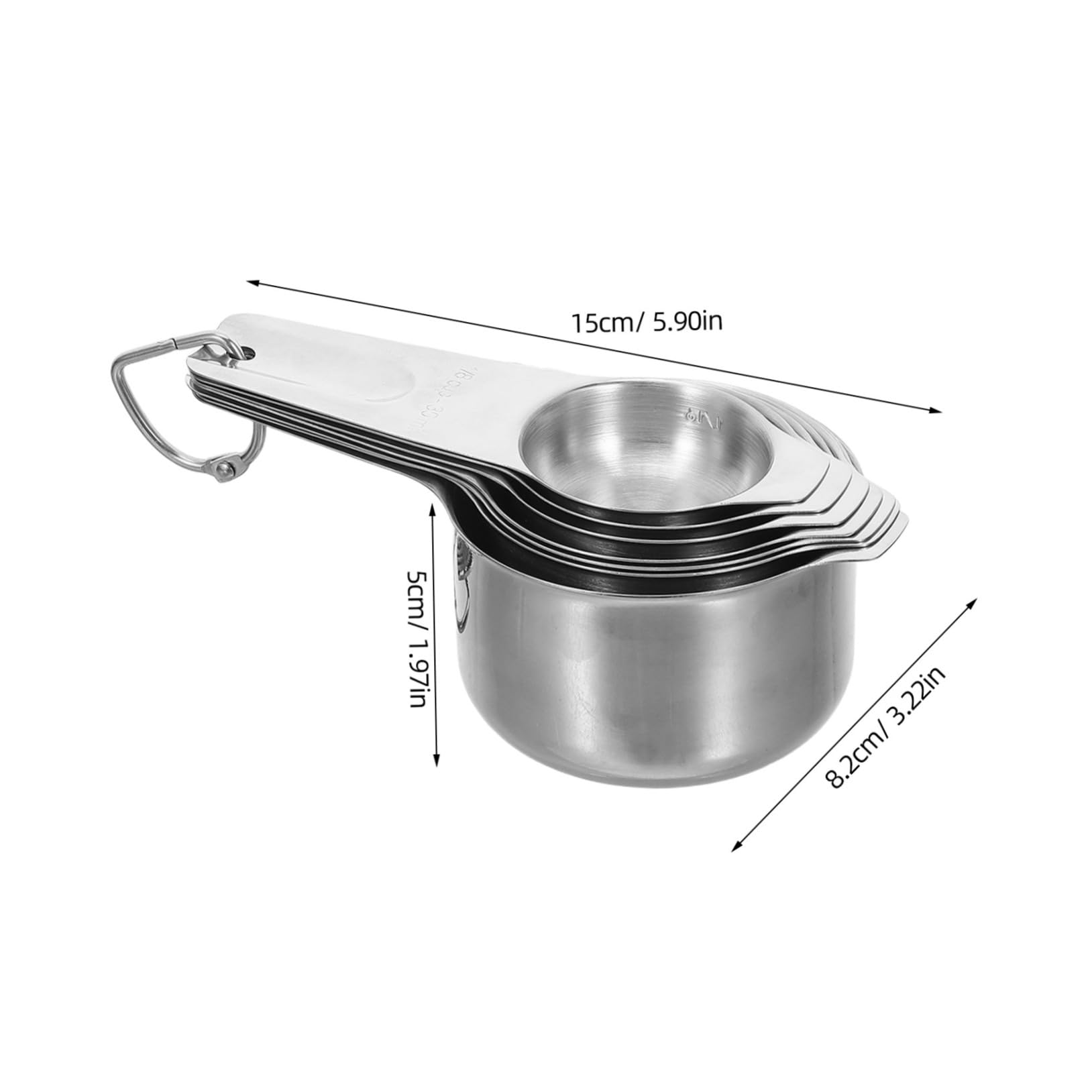 UKCOCO 2 Ensembles Ensemble D'outils De Mesure Cuisine Tasses à Mesurer Cuillère à Café En Poudre Ustensiles De Cuisine Cuillères à Mesurer Acier Inoxydable