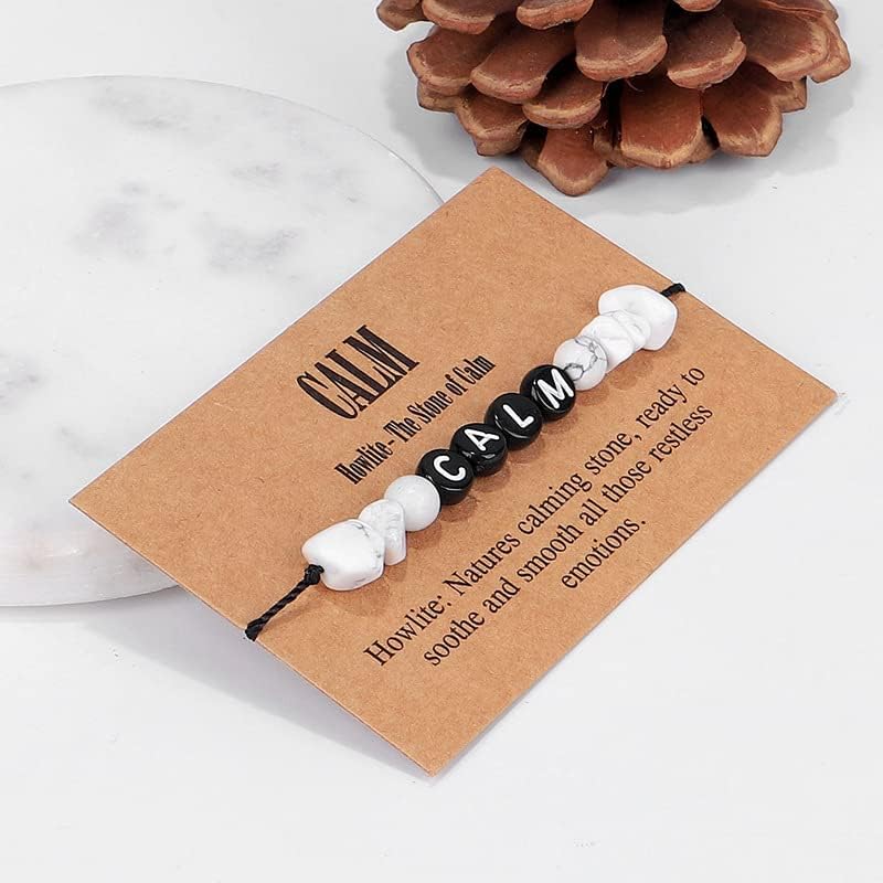 COLORFUL BLING Handmade Healing Chakra Beaded Bracelet with Spiritual Meaningful Card Crystal Natural Stone Strand Bracelet for Women Reiki Yoga Meditation Jewelry Protection Gifts - Image 2