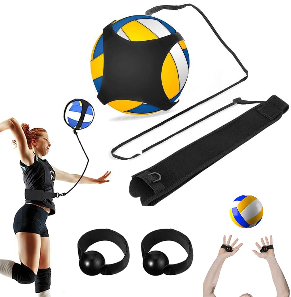 LAMOOER Volleyball Trainingsgeräte Spike Trainer Solo Volleyball Trainer Kit für Anfänger & Profis, Volleyball Aufschlag, Armschwung und Spiking Power Übung