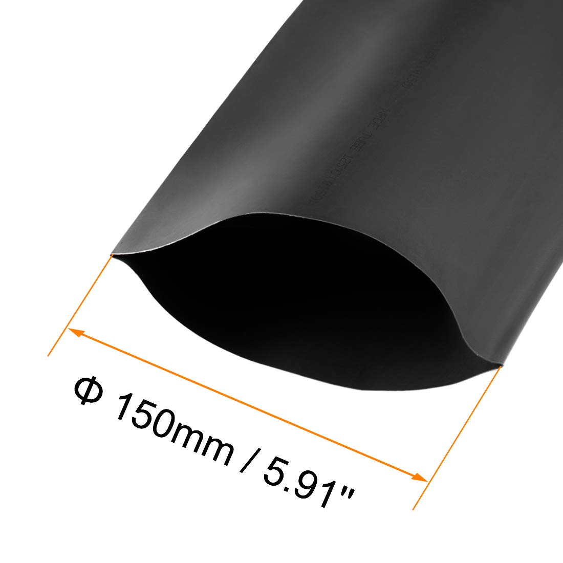 uxcell heat shrink tubing, 6"(150mm) dia 240mm flat width 2:1 rate shrinkable tube cable sleeve 1m - black 150mm black 1