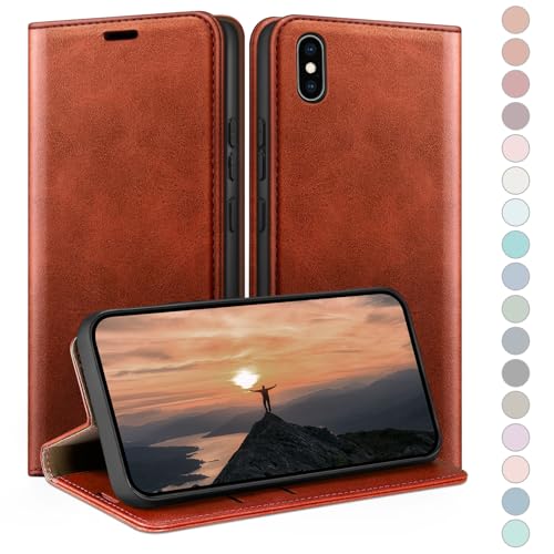 Coque iPhone XS Max anti-choc et étui portefeuille à rabat magnétique