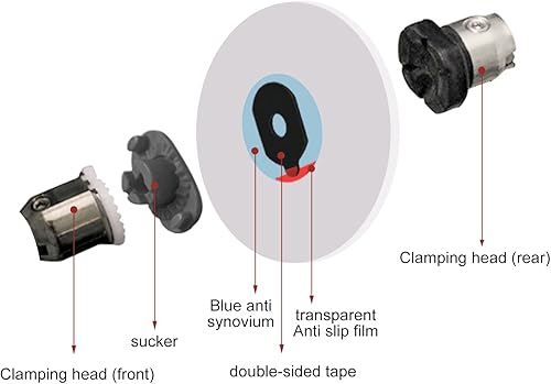 Miniatura 4 de Hasefam 1000 unidades ópticas para lentes y bordes de lentes, almohadillas de bloqueo antideslizantes, cinta adhesiva de doble cara para