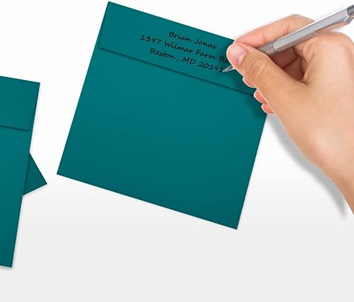 Miniatura 6 de Sobres cuadrados de 5 12 x 5 12, Verde azulado