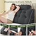 Sasttie Headboard Pillow Queen, Wedge Pillow Headboard for Bed Sitting Up, Back Support Pillows for Reading, Sitting or Working with Detachable 2 Pack Neck Bloster Pillows, Dark Grey