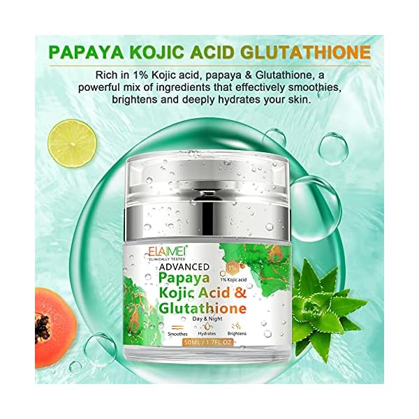 Papaya-Kojic-Acid-Glutathione-Cream-Natural-Skin-Nourishing-Resurfacing-Fade-Cream-Brighting-Dark-Spots-Acne-Scars-Intensively-Hydrating-Soothing-Provide-Elastic-and-Youthful-Skin Papaya Kojic Acid Glutathione Cream, Natural Skin Nourishing Resurfacing Fade Cream, Brighting Dark Spots, Acne Scars, Intensively Hydrating, Soothing, Provide Elastic and Youthful Skin