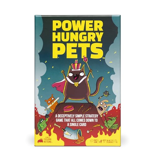 Exploding Kittens LLC Title: Power Hungry Pets: Strategic Card Game - Fun Family Board Game Night Adventure | Ages 7+ | 2-6 Players