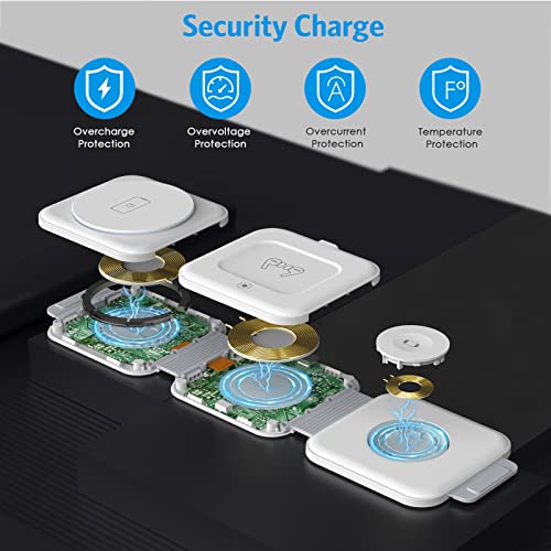 Criacr 3 In 1 Magnetic Foldable Wireless Charger, Wireless Charging Station For Travel, Compatible With Iphone 14/Pro/Max/Plus/13/12, Apple Watch, Airpods Pro #TOP5