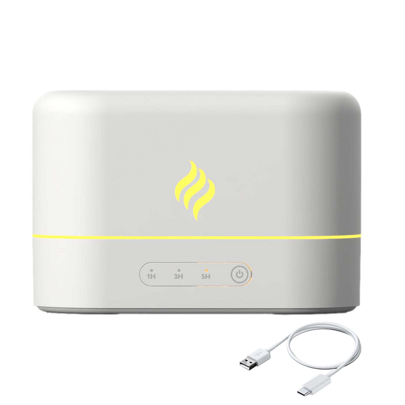 Dyfuzor oleju, komputerowe dyfuzory zapachowe, dyfuzor USB komputerowy, dyfuzor aromatu o zimnej mgle z 20 dB bez hałasu, 7 kolorów płomienia, automatyczne wyłączanie bez wody (A)
