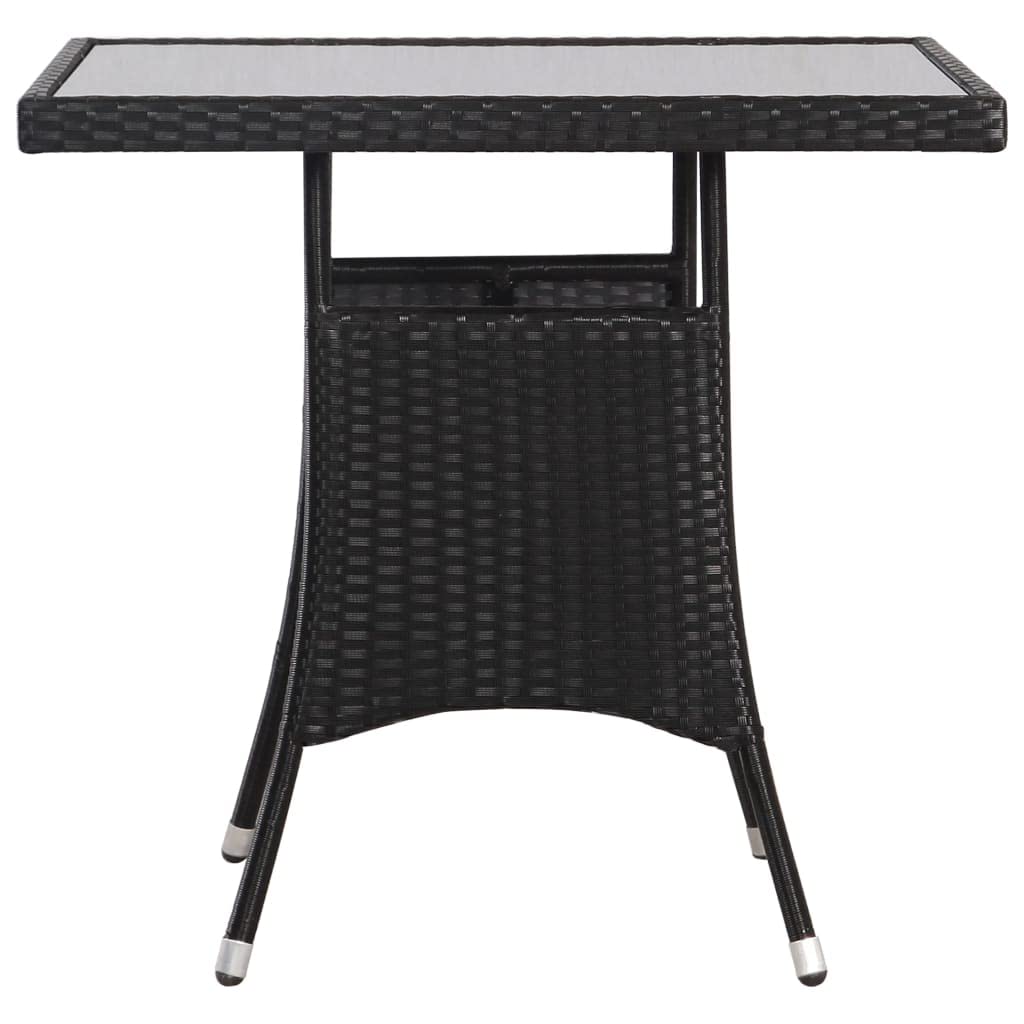 vidaXL Table de Jardin Noir 80x80x74 cm Résine tressée