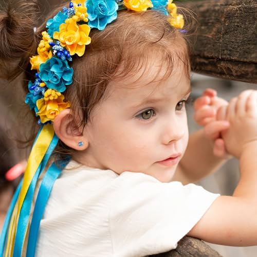 Ursilver Birthstone Earrings for Women Girls - 0.8 CT S925 Sterling Silver Red Blue Green Round Birthstone Earrings 12 Months Birthstone Stud Earrings for Women Teen Girls Jewelry Gifts4