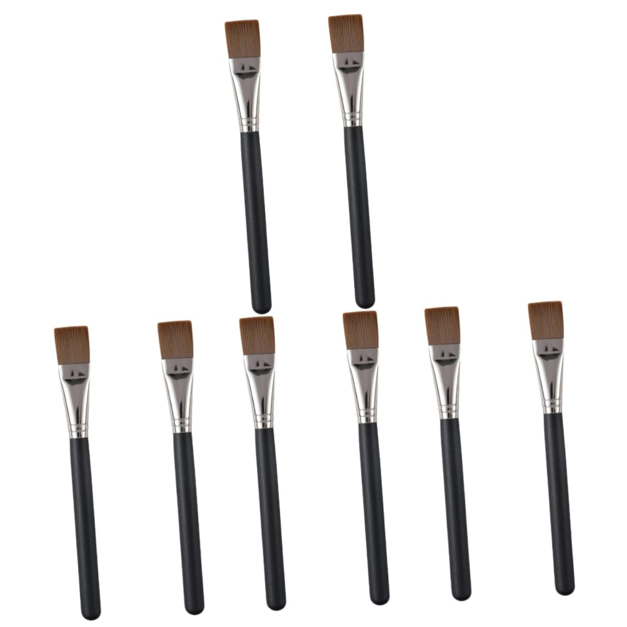FRCOLOR 8pezzi Spazzola Per Da Applicatori Per Fondotinta e Trattamenti Di Bellezza Strumento Per Della Manico Ergonomico e Testa Flessibile Per Applicazioni Uniformi