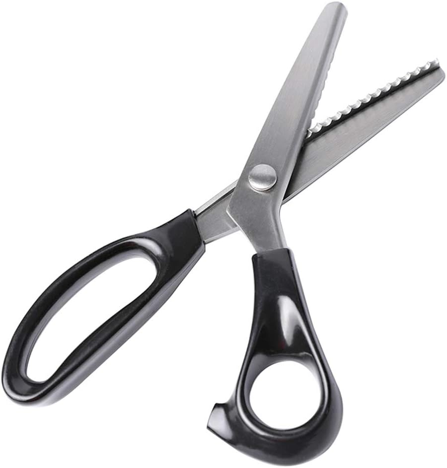 Forbici professionali a lama ondulata in acciaio inox, forbici per sartoria, forbici seghettate e smerlate per cuoio, tessuto, strumento per taglio carta, multiuso (smerlato 7 mm