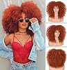 ANNISOUL Curly Wigs for Black Women Afro Curly Wig with Bangs Synthetic Wig #3