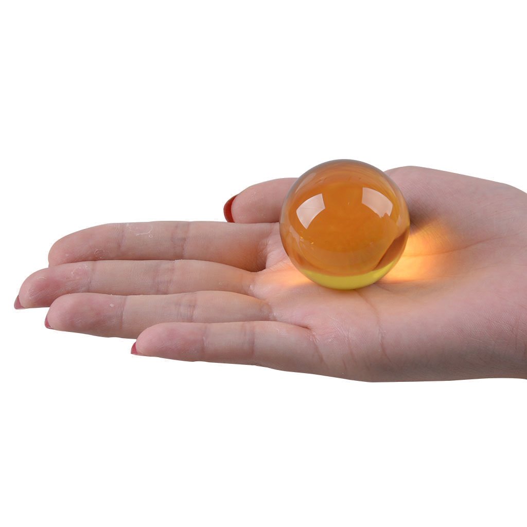 Longwin Yellow 40Mm 1.57" K9 Crystal Ball Sphere Solid Color Photography Props Show Stone Venue Decorations