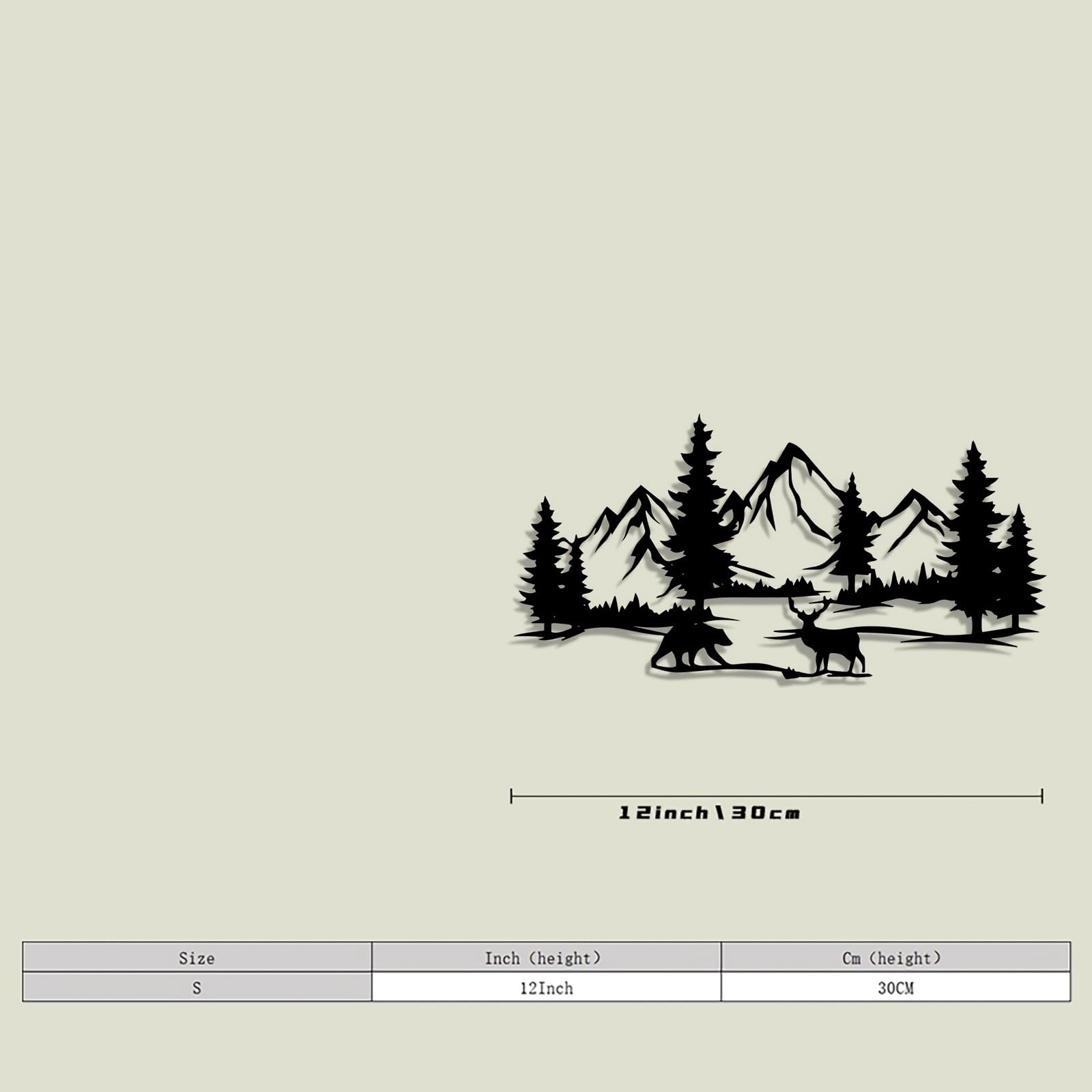 Decoración de pared abstracta contemporánea de metal, arte moderno de hierro con bosque de montaña, pinos y silueta de oso: mural duradero para interiores y exteriores, ideal para casas de campo,