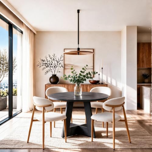 Image of 47'' Round Dining Table Set for 4, Kitchen Table and Chairs