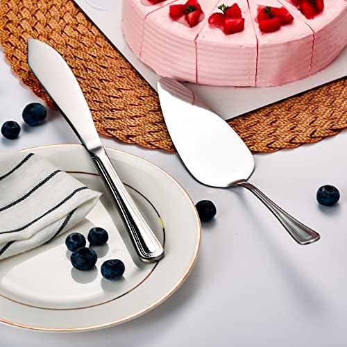 IMEEA Cake Knife and Server Set Wedding Cake Cutting Set Stainless Steel Pie Cake Serving Set for Wedding Birthday Parties