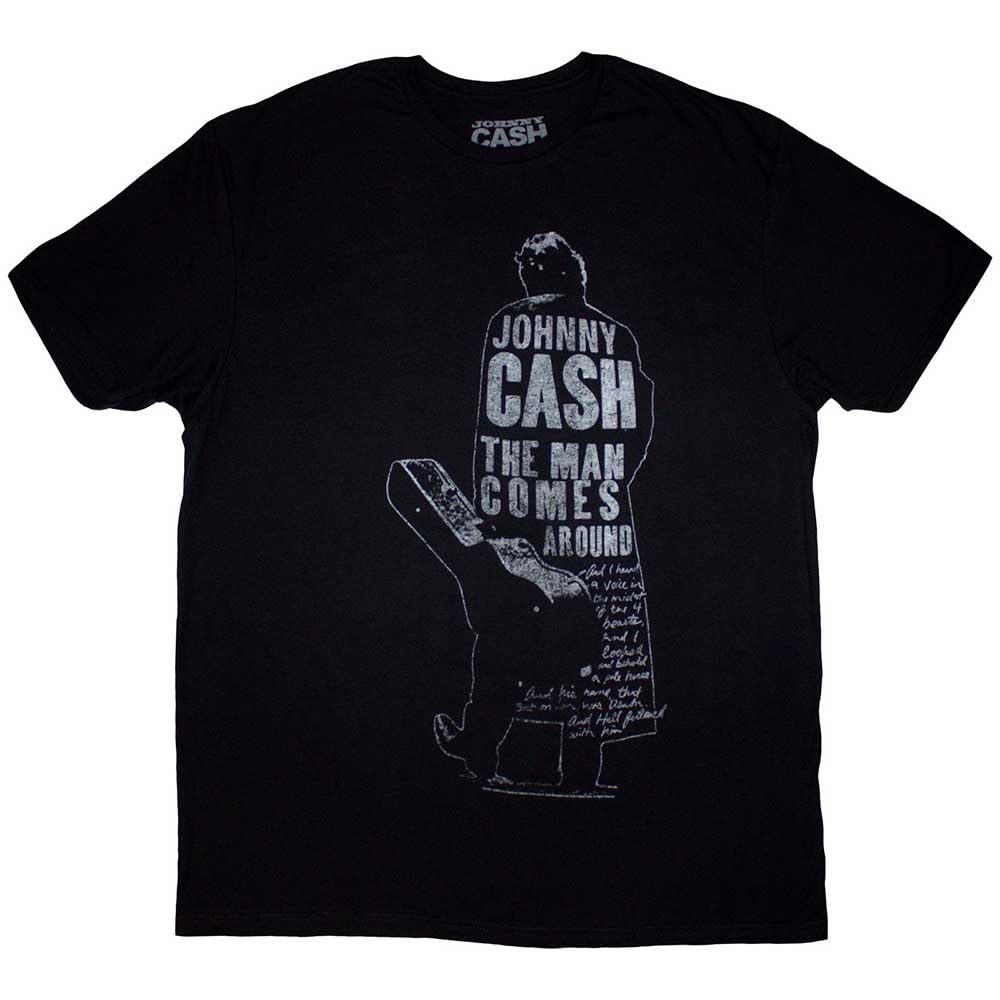 Johnny Cash T Shirt The Man Comes Around logo Official Mens Black M