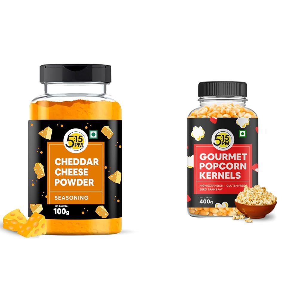 5:15PM Cheddar Cheese Powder for Pasta, Pizza & Popcorn Seasoning (100g) | 5:15PM Popcorn Kernel Seeds Imported from USA (400g)-image-15