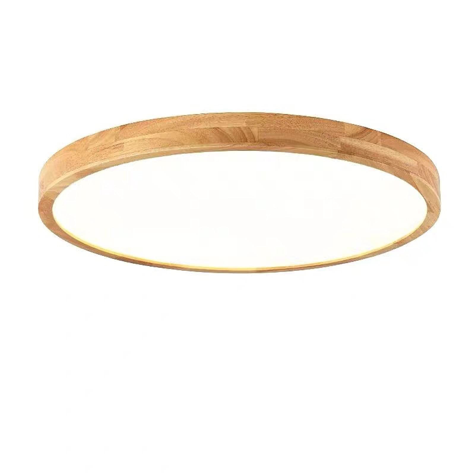 Wood Round LED Ceiling Light, Nordic Ultra-thin Ceiling Lamp Flush Mount Flat Panel Ceiling Lighting For Living Room, Bedroom, Hallway,Cool White-60cm 60W