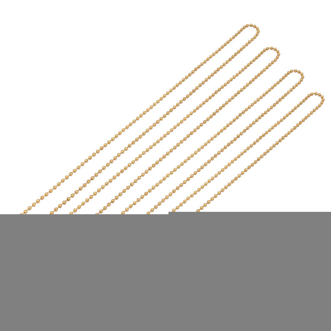 Aexit 4pcs 2.4mm Lighting fixtures and controls Dia Copper Beaded Connector Ball Key Chain Gold Tone 50cm Length