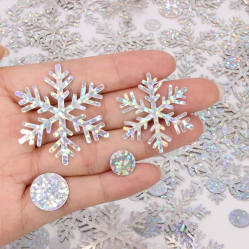 Blopee Iridescent Snowflake Confetti Winter Wonderland Decorations 300PC