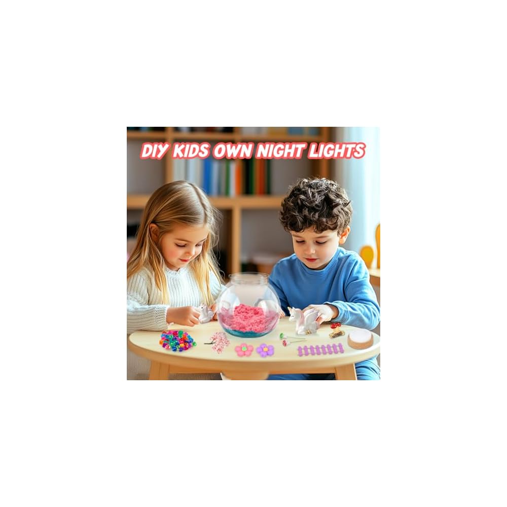 unicorn terrarium crafts kit for girls make your own unicorn night light with 16 modes led remote control birthday gifts creativity diy toys for ages 3 4 5 6 7 8 9 10 3 5 4 6 5 7 6 8 year old kids