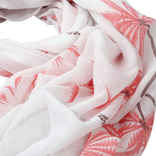 Elegant Tropical Palm Tree Print Frayed End Scarf Wrap - Diff Colors Available3