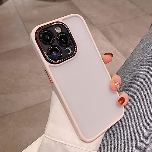 Coque de protection de luxe pour iPhone 13 Pro Max effet mat et placage chic rose