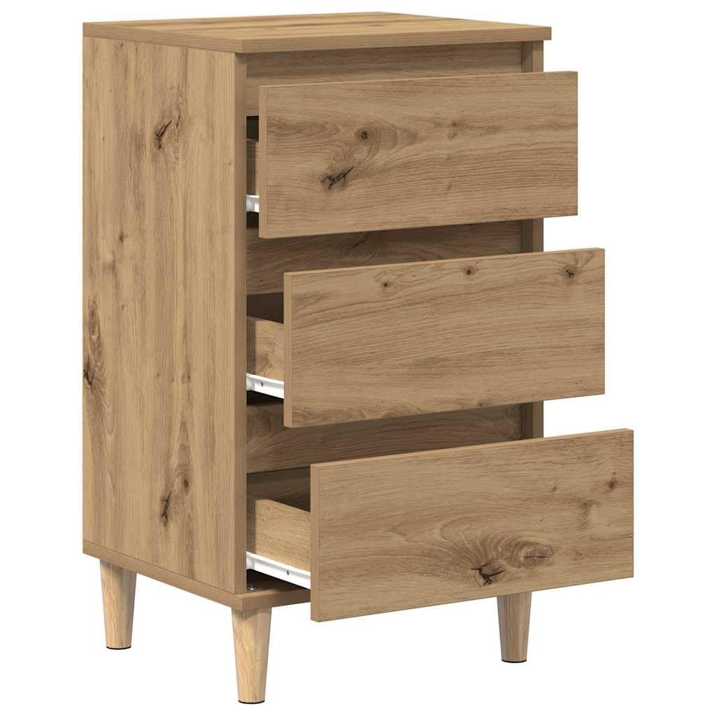 Armadio da notte rovere artigianale in legno ingegnerizzato 40 x 35 x 70 cm con cassetto e ripiano, mobiletto salvaspazio per camera, soggiorno e ufficio, consolle portaoggetti moderno