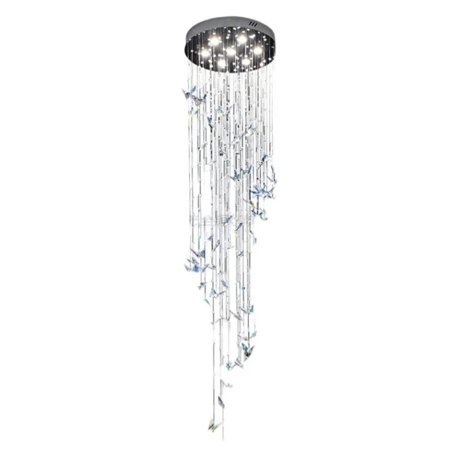 PCXEHUYP Crystal Butterfly Hall Staircase Villa Luxury Chandelier Indoor Decorative Light,Pendant Light