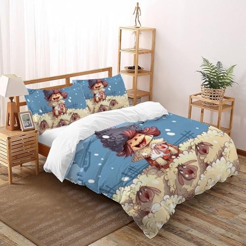 Housse de couette chèvre 3D lit double 200x200 animaux - 2