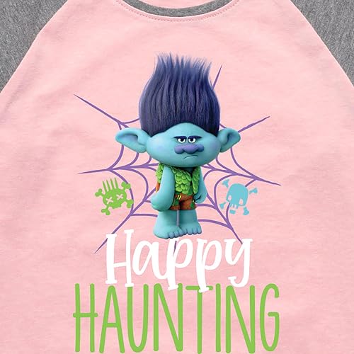 HYBRID APPAREL Trolls - Happy Haunting Branch - Toddler & Youth Girls Raglan Graphic T-Shirt3