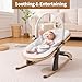 Swegrow 2-in-1 Baby Bouncer, Portable Newborn Bouncer Seat with 3 Adjustable Heights, Rocker and Stationary Options, Infant Rocker Chair with Hanging Toys (White)
