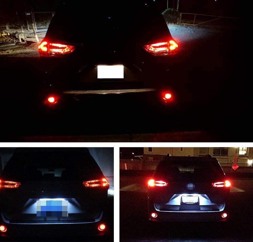 iJDMTOY Red Lens 21-SMD LED Bumper Reflector Lights Compatible With Scion xB iQ, Compatible With Toyota Sienna Corolla, Function as Tail & Brake Lamps