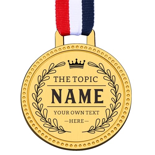 Personalized Student Reward Medals with Ribbon, Double-Sided Custom School Award Medals, Stainless Steel, Bulk Field Day, Classroom Incentives, Reading Challenges, Camps, Clubs & Competitions