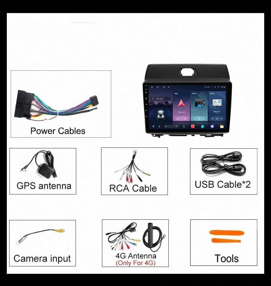 Radio coche 2 DIN Android Auto inalámbrico Kia Ray 2011-2017 con Bluetooth 7