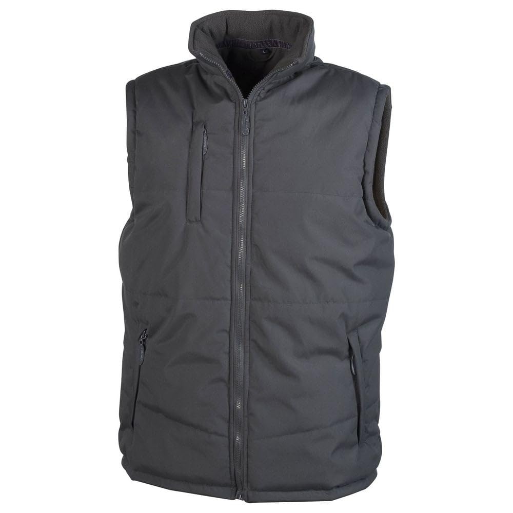 Chaleco sin mangas acolchado y polar gris oscuro XXL