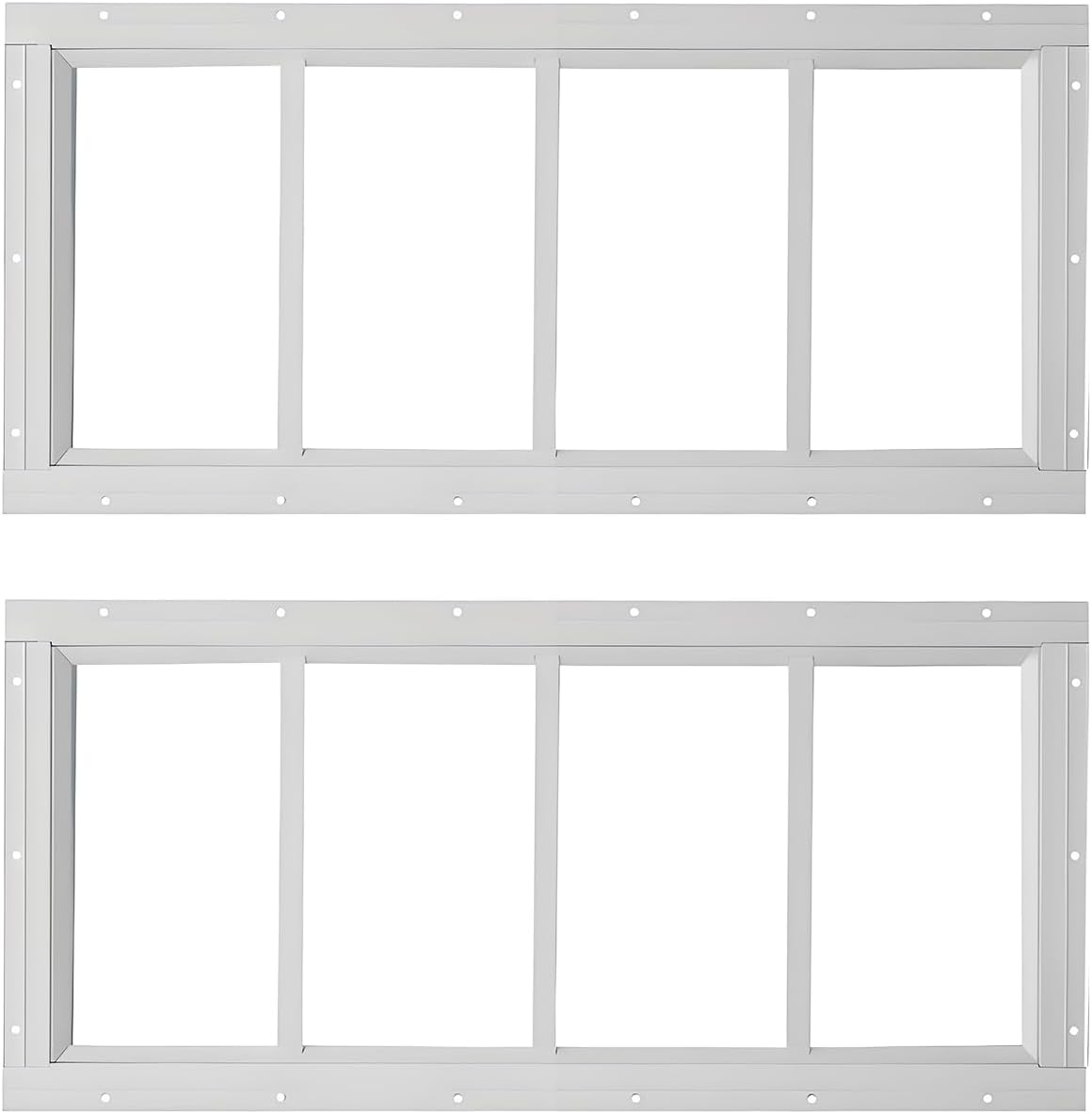 WRISIN 2 Pack Shed Window (White, 10" x 23") WHITE 10" x 23"