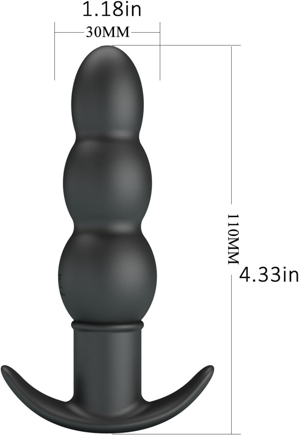 3 Balls Anal Bead Dildo Vibrator, Vibrating Anal Plug Trainer with 10 Vibration Modes, Curved Based Silicone Adult Sex Toy