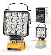 Cordless LED Work Light for DeWALT 20V Battery: Ecarke 20v Work Flashlight, LED Flood Light - 48W...