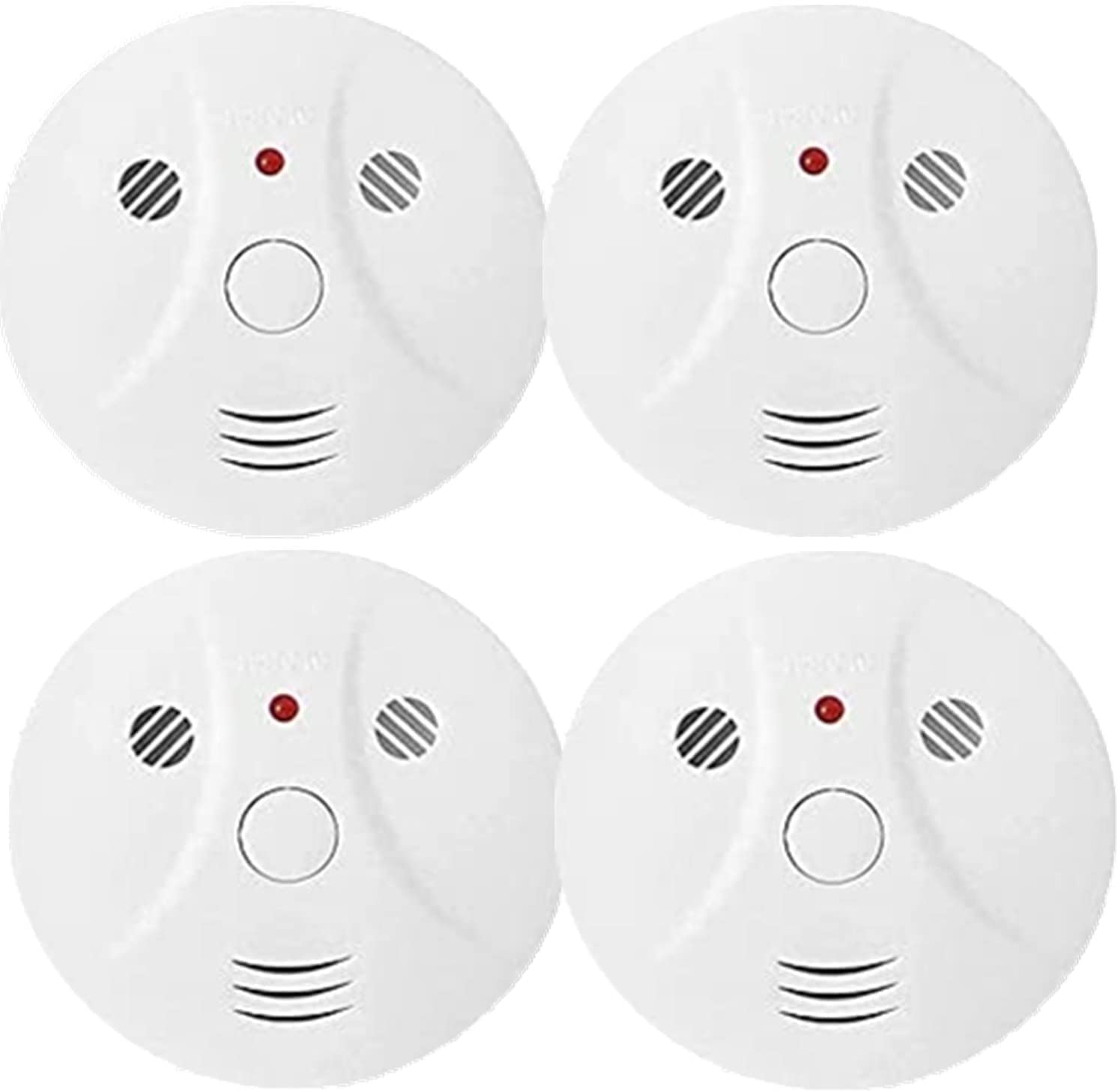 4 Pack Combination Smoke and Carbon Monoxide Detector Battery Operated, Travel Portable Photoelectric Fire&Co Alarm for Home and Kitchen