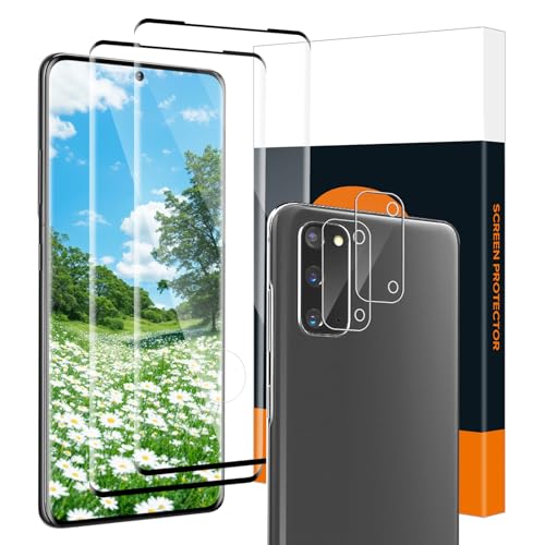 Carantee 2+2 Stück Schutzfolie für Panzerglas für Samsung Galaxy S20 5G Ultra-Klar Anti-Öl Anti-Bläschen Anti-Kratzer Samsung S20 Displayschutzfolie 3D Curved Doppelter Schutz S20 Gehärtetes Folie