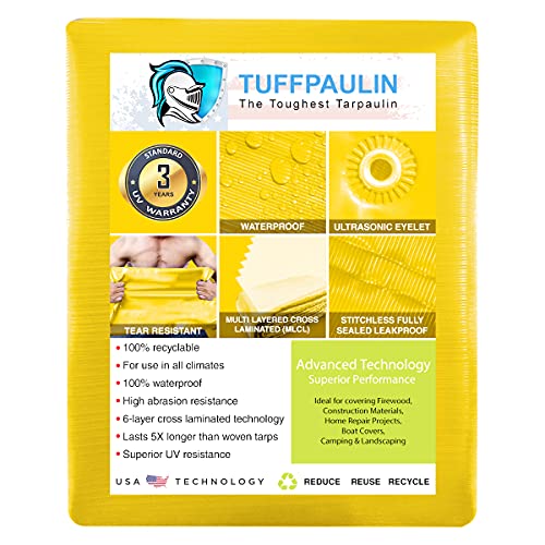 Image of Tuffpaulin Waterproof Tarpaulins (9FTX6FT, Yellow)