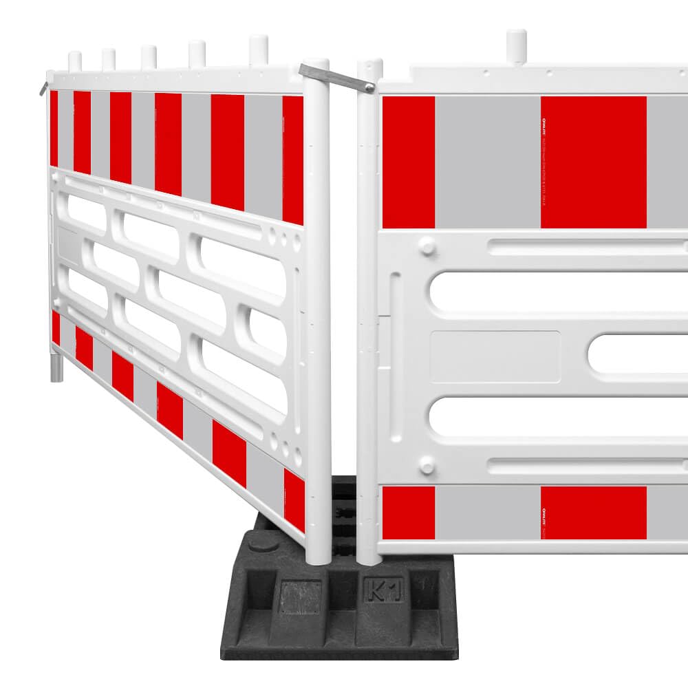 BIGPACK 5 x Komplett-Set TL-Schrankenzaun COBA, rot/weiß, RA1, 211 x 112 cm, Art.-Nr. 611578 | Schrankenzaun | Absperrschranke | Absperrzaun