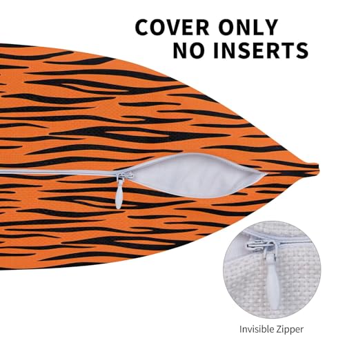 Housses de coussin pour canapé salon rayures oranges décoration moderne - 6