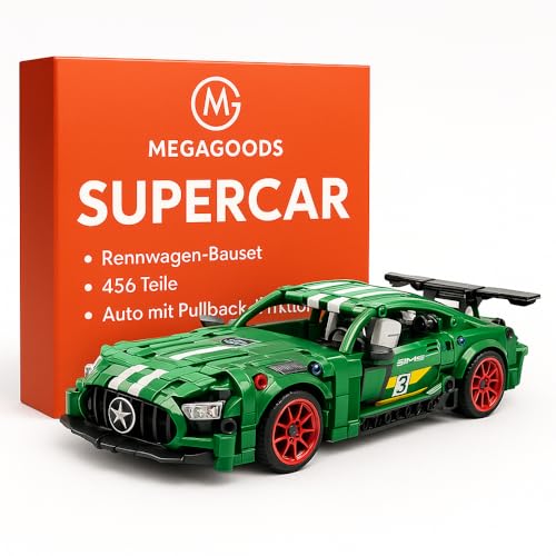 MAVURA Juego de construcción de coches de carreras de 456 piezas con función de retroceso DE.